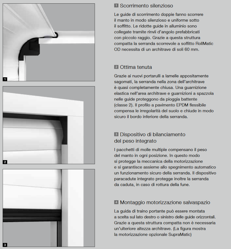 Serranda da garage COLORATA scorrevole a soffitto RollMatic OD Inclusa  motorizzazione laterale ProMatic