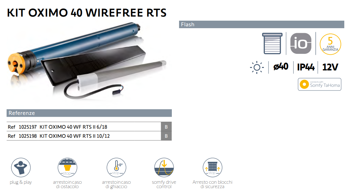 Motore per tapparelle Somfy OXIMO 30 IO - TAPPARELLE STORE